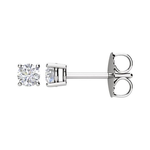 Platinum 4mm Round 1/2 CTW (G-H SI2-SI3) Diamond Basket Style Studs